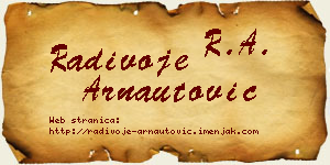 Radivoje Arnautović vizit kartica